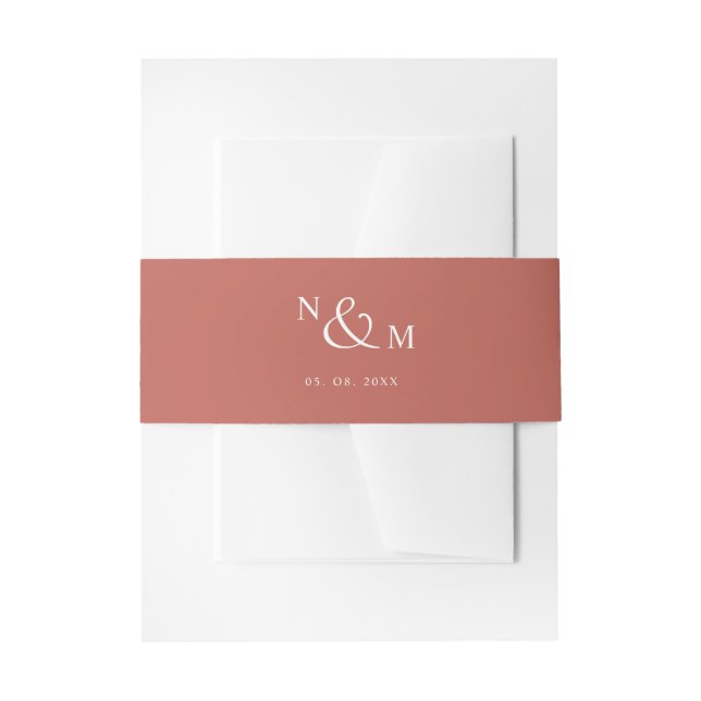 Rust Orange Moderne einfache Hochzeitseinladung Einladungsbanderole (Vorderseite Beispiel)