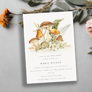 Rust Orange Mushroom Fern Foliage Brautparty Einladung