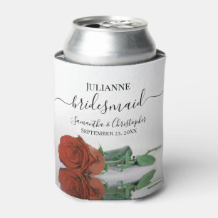 Rust Orange Rose Elegante Hochzeitsfeier Dosenkühler