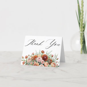 Rust Orange Sage Green Creme Blume Hochzeit im Her Dankeskarte