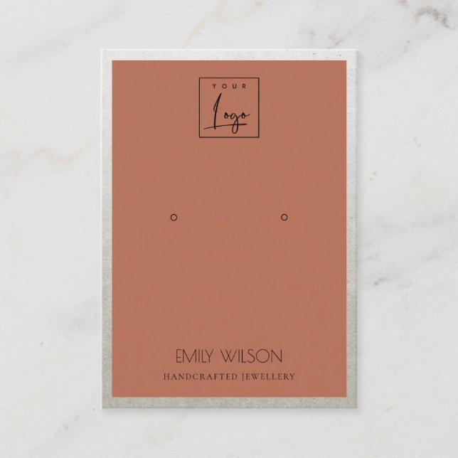 RUST ORANGE SILVER GRENZLOGO-EREIGNISANZEIGE VISITENKARTE (Vorderseite)