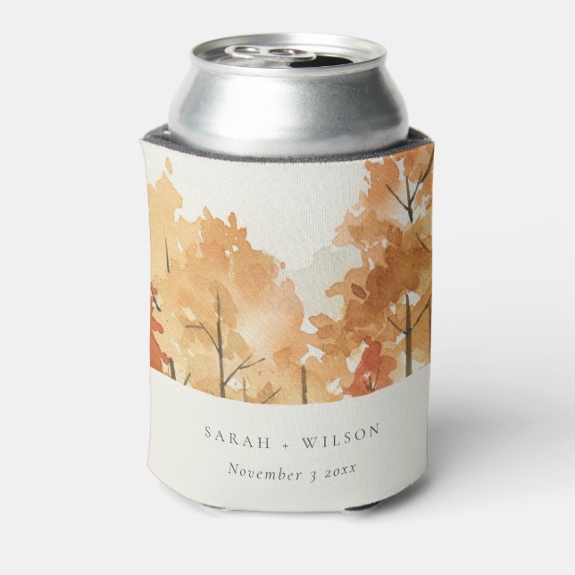 Rust Orange Yellow Herbst Herbstbaum Hochzeit Dosenkühler (Kanne Rückseite)