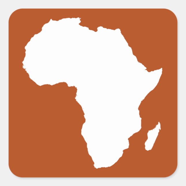 Rust Red Audacious Africa Quadratischer Aufkleber (Vorderseite)