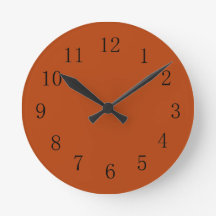 Rust Red Earth Tone Kitchenwall Clock