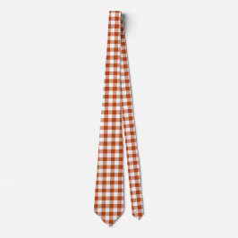 Rust Red Plaid Gingham Neck Tie Krawatte