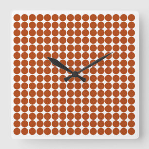 Rust Red Safari Dot Quadratische Wanduhr