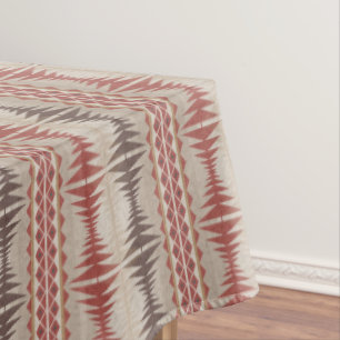 Rust Red Taupe Beige Dark Brown Tribal Art Tischdecke