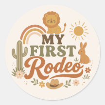 Rust Rodeo Erster Geburtstag Aufkleber | Neutral B