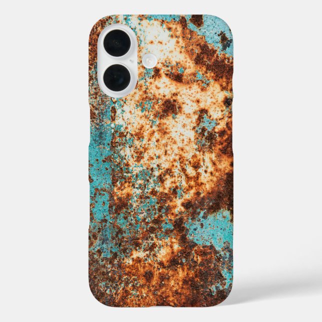 Rust Style and Blue Patina iPhone 16 Hülle (Rückseite)