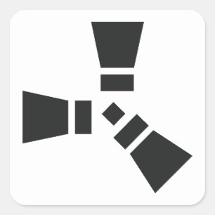 RUST Symbol Black auf Weiß Quadratischer Aufkleber