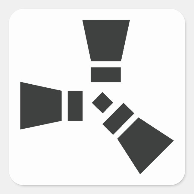 RUST Symbol Black auf Weiß Quadratischer Aufkleber (Vorderseite)