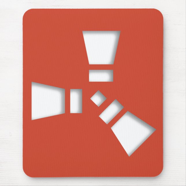 RUST Symbol Red auf Clear Shadowing Mousepad (Vorne)