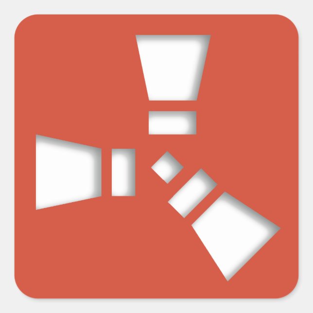 RUST Symbol Red auf Clear Shadowing Quadratischer Aufkleber (Vorderseite)