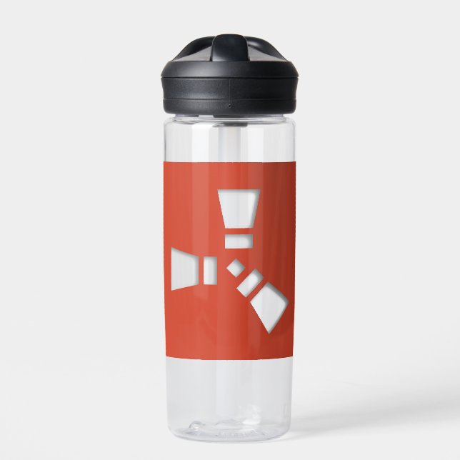 RUST Symbol Red auf Clear Shadowing Trinkflasche (Vorderseite)