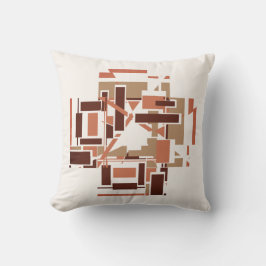 Rust Tan Brown White Labyrinth Südwest Look Kissen