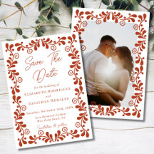 Rust Terracotta Chic Mexican Fiesta Talavera Foto