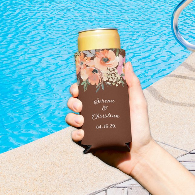 Rust Terracotta Floral Wedding Selters Dosenkühler (Von Creator hochgeladen)