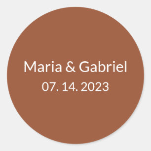 Rust terracotta minimalistische Typografie Einfach Runder Aufkleber