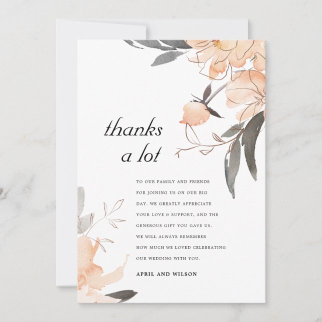 RUST TERRACOTTA ORANGE WATERCOLOR FLUSSBREITE DANKESKARTE (Vorderseite)