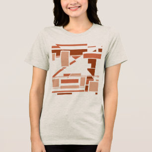 Rust Terracotta Red Beige Südwest Look Abstrakt Tri-Blend Shirt