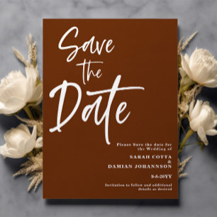 Rust Terracotta Save the Date Card Einladung