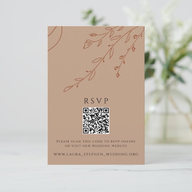Rust UAWG Online QR Code Wedding Website Einladung (Stehend Vorderseite)