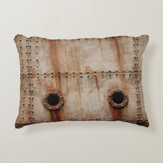 RUST UND TEXTURE AUF METALLPLATTENSEITEN DES STAGI DEKOKISSEN (Vorderseite)