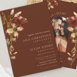 Rust Wildblume Herbst Foto Website Hochzeit Einladung