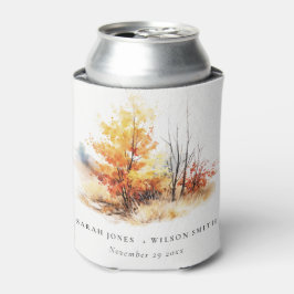 Rust Yellow Autumn Fall Landscape Plaid Wedding Dosenkühler