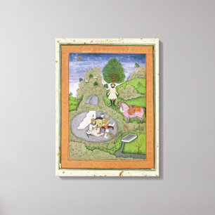 Rustam, das den weißen Dämon, Illustration von Leinwanddruck