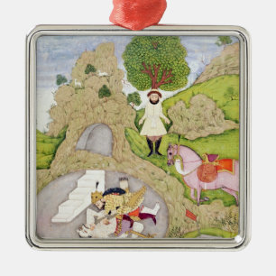 Rustam, das den weißen Dämon tötet Silbernes Ornament