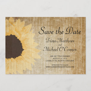 Rustc Sunflower Save the Date Einladung