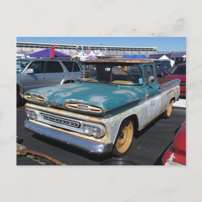 Rusted Blue Truck Postkarte (Vorderseite)