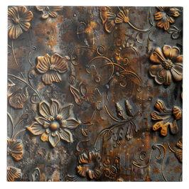 Rusted Metal Antique Floral Fliese