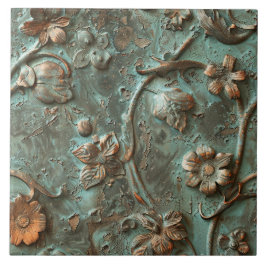 Rusted Metal Antique Floral Fliese