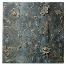 Rusted Metal Antique Floral Fliese