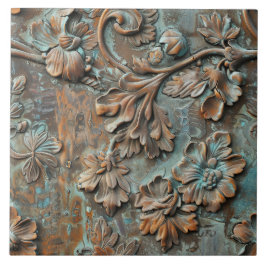 Rusted Metal Antique Floral Fliese