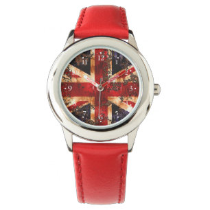 Rusted Patriotic United Kingdom Flag Armbanduhr
