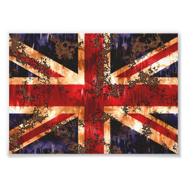 Rusted Patriotic United Kingdom Flag Fotodruck (Vorne)