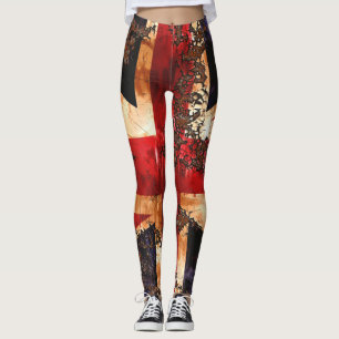 Rusted Patriotic United Kingdom Flag Leggings