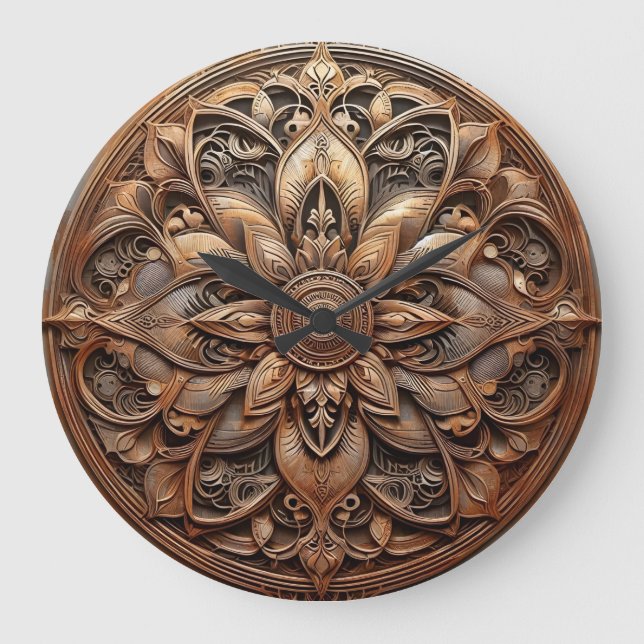 rusted steel relief große wanduhr (Vorderseite)