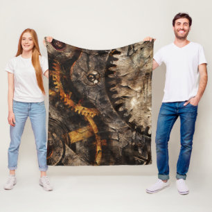 Rüstet Euch - Steampunk Zahnräder und Getriebe Fleecedecke