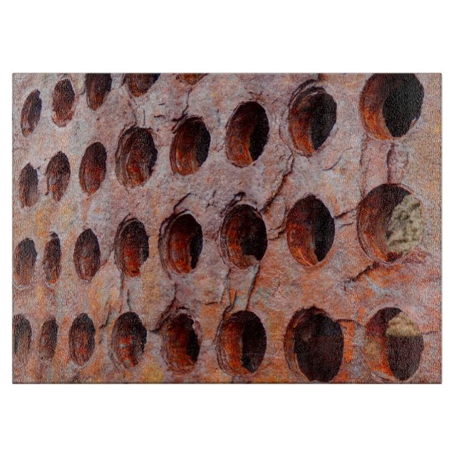 Rustgepresstes Metallglas-Schneidbrett Schneidebrett (Vorderseite)