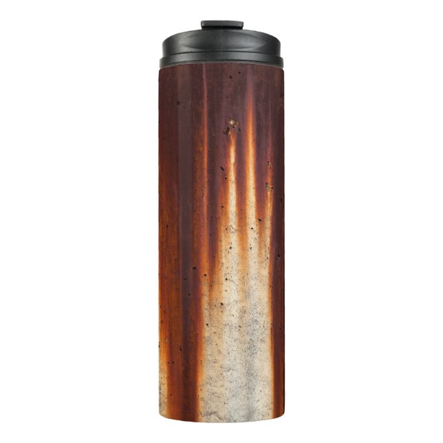 Rustgezogene Grunge Wand: Texturierte Saging Thermosbecher (Vorderseite)