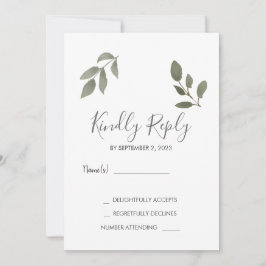 Rusti elegante botanische Blätter Foto Wedding RSV Einladung
