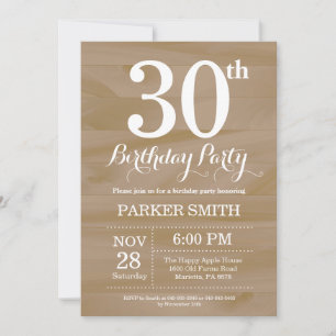 Rustic 30th Birthday Invitation Einladung