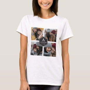 Rustic 4 Pictures Family Foto Collage T-Shirt