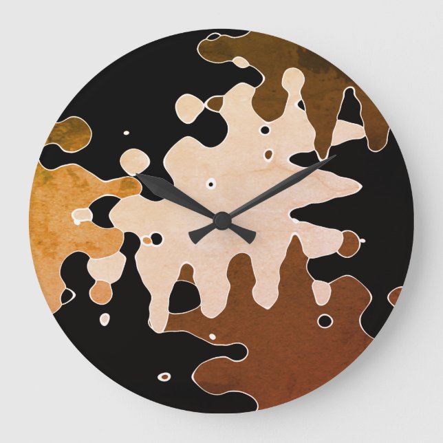 Rustic Abstract Art Große Wanduhr (Vorderseite)