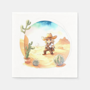 Rustic Adventure Wild West Cowboy Baby Shower Serviette