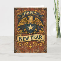 Rustic Americana Eagle Shield New Year